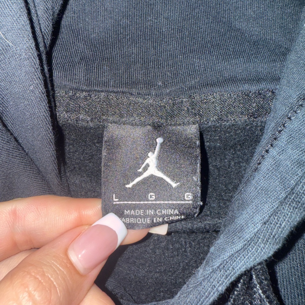Air Jordan Flight Hoodie Mens Large Black Pullover Embroidered Nike 483530-011 - Picture 3 of 7